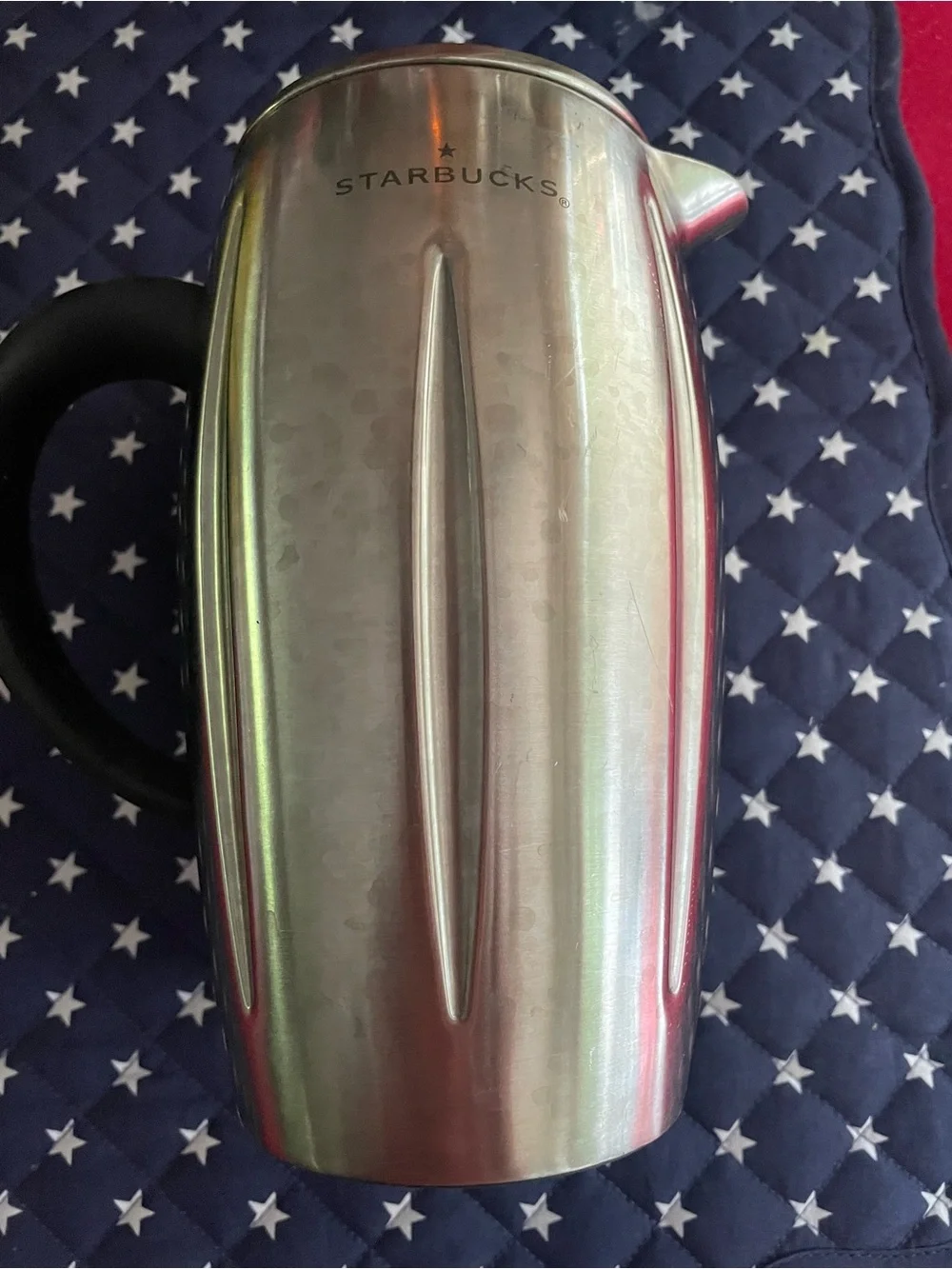 Starbucks Silver Stainless French Press with Black Handle